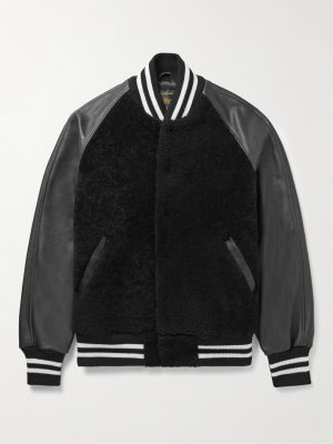 The Albany Shearling and Leather Bomber Jacket