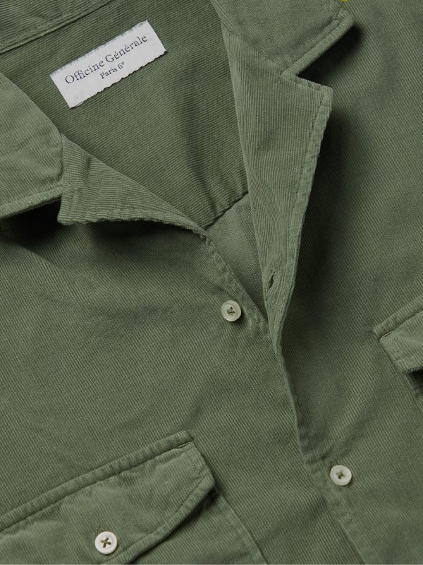 Eric Camp-Collar Garment-Dyed Cotton-Corduroy Shirt - CU Eric Camp-Collar Garment-Dyed Cotton-Corduroy Shirt - CU