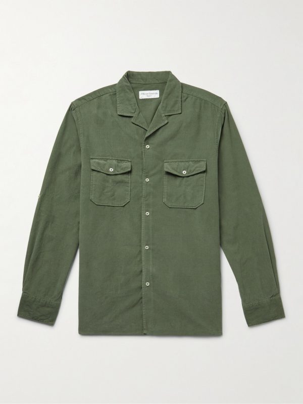Eric Camp-Collar Garment-Dyed Cotton-Corduroy Shirt Eric Camp-Collar Garment-Dyed Cotton-Corduroy Shirt