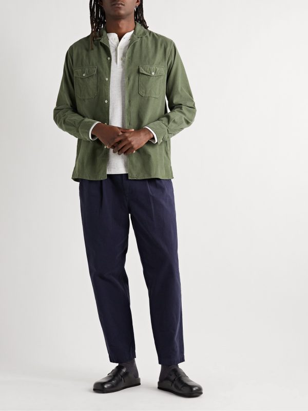 Eric Camp-Collar Garment-Dyed Cotton-Corduroy Shirt - OU Eric Camp-Collar Garment-Dyed Cotton-Corduroy Shirt - OU