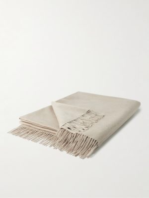Fringed Cashmere and Silk-Blend Throw