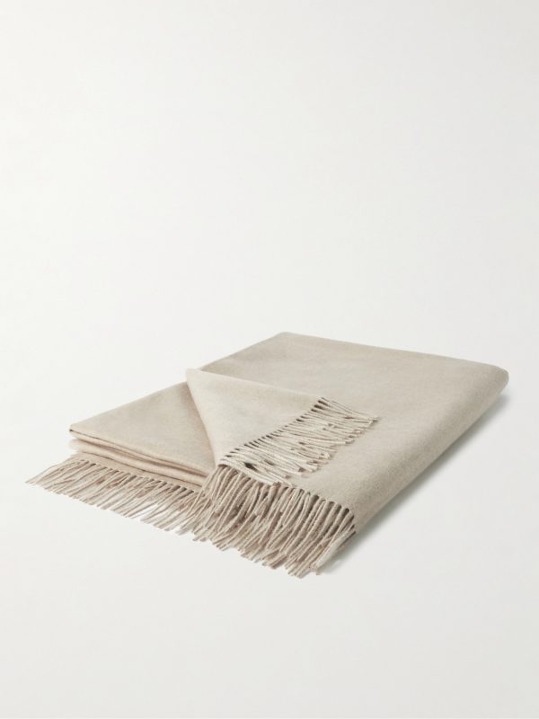 Fringed Cashmere and Silk-Blend Throw Fringed Cashmere and Silk-Blend Throw