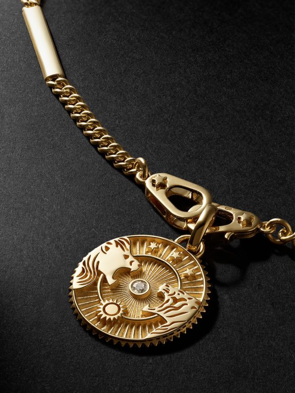 Strength Sister Hook 18-Karat Gold Diamond Pendant Necklace - CU Strength Sister Hook 18-Karat Gold Diamond Pendant Necklace - CU