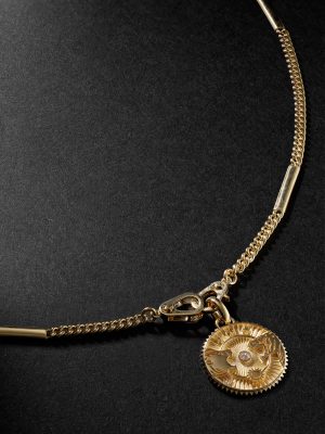 Strength Sister Hook 18-Karat Gold Diamond Pendant Necklace