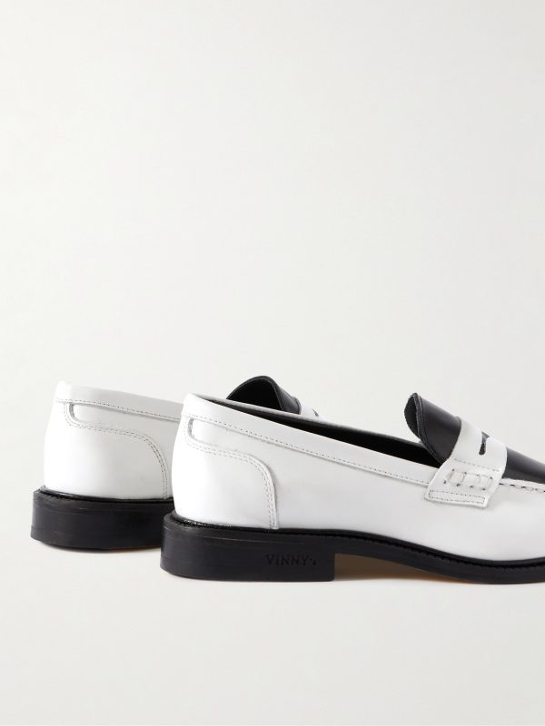 Townee Two-Tone Leather Penny Loafers - BK