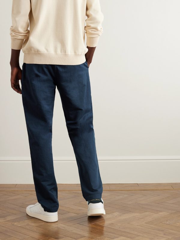 Straight-Leg Cotton and Linen-Blend Drawstring Trousers - BK Straight-Leg Cotton and Linen-Blend Drawstring Trousers - BK