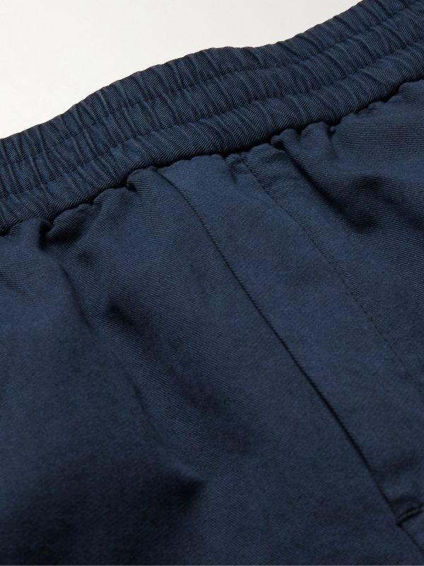 Straight-Leg Cotton and Linen-Blend Drawstring Trousers - E1 Straight-Leg Cotton and Linen-Blend Drawstring Trousers - E1