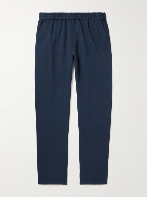 Straight-Leg Cotton and Linen-Blend Drawstring Trousers Straight-Leg Cotton and Linen-Blend Drawstring Trousers