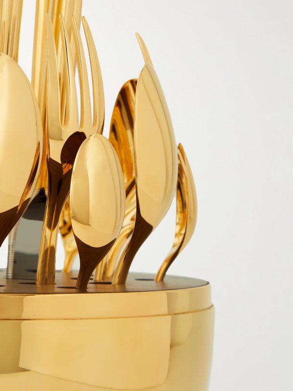 MOOD GOLD Gold-Plated Flatware Set with Case - CU MOOD GOLD Gold-Plated Flatware Set with Case - CU