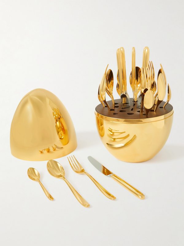 MOOD GOLD Gold-Plated Flatware Set with Case - FR MOOD GOLD Gold-Plated Flatware Set with Case - FR
