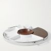MOOD Party Stainless Steel, Walnut and Porcelain Tray - BK
