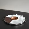 MOOD Party Stainless Steel, Walnut and Porcelain Tray