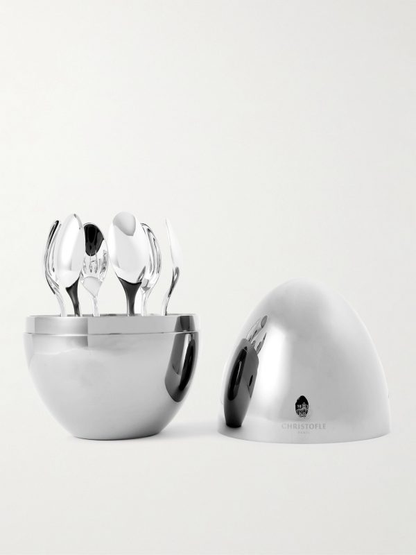MOOD Coffee Set of Six Silver-Plated Espresso Spoons with Case MOOD Coffee Set of Six Silver-Plated Espresso Spoons with Case