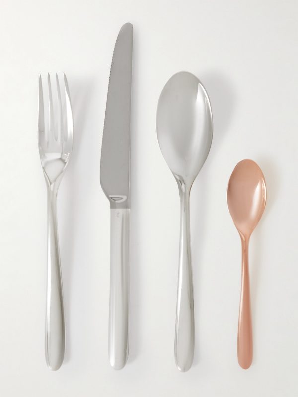 Set of 24 Pink Gold-Tone Cutlery - E2