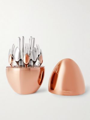 Set of 24 Pink Gold-Tone Cutlery
