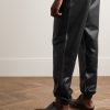 Analog Tapered Logo-Print Coated Cotton-Jersey Sweatpants - BK