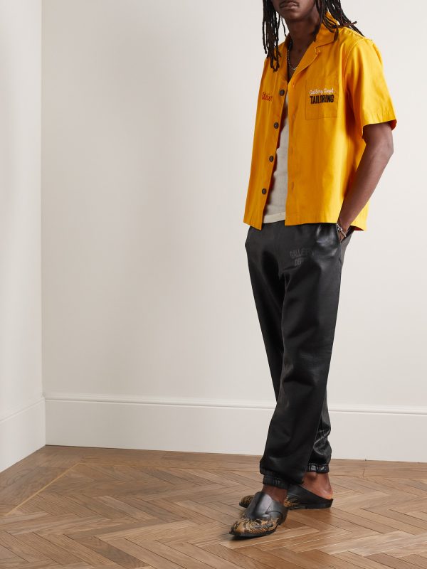 Analog Tapered Logo-Print Coated Cotton-Jersey Sweatpants - OU