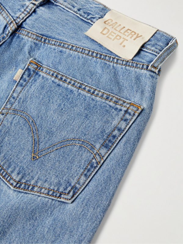 K.H. Slim-Fit Leather-Panelled Jeans - CU K.H. Slim-Fit Leather-Panelled Jeans - CU