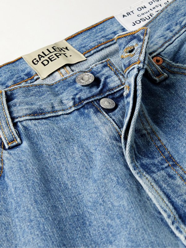 K.H. Slim-Fit Leather-Panelled Jeans - E1 K.H. Slim-Fit Leather-Panelled Jeans - E1