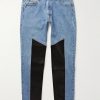K.H. Slim-Fit Leather-Panelled Jeans K.H. Slim-Fit Leather-Panelled Jeans