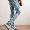Cage 5001 Slim-Fit Frayed Printed Jeans - BK Cage 5001 Slim-Fit Frayed Printed Jeans - BK