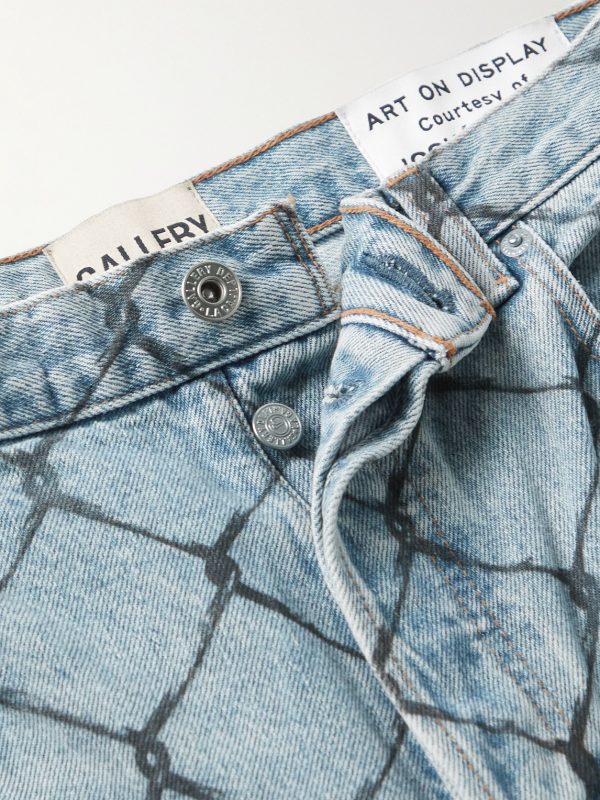 Cage 5001 Slim-Fit Frayed Printed Jeans - E1 Cage 5001 Slim-Fit Frayed Printed Jeans - E1