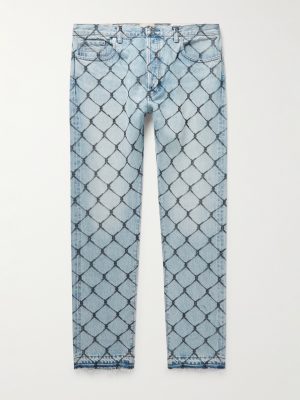 Cage 5001 Slim-Fit Frayed Printed Jeans Cage 5001 Slim-Fit Frayed Printed Jeans