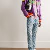 Cage 5001 Slim-Fit Frayed Printed Jeans - OU Cage 5001 Slim-Fit Frayed Printed Jeans - OU