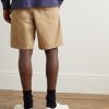 Cliffe Straight-Leg Peached-Cotton Shorts - BK Cliffe Straight-Leg Peached-Cotton Shorts - BK