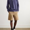 Cliffe Straight-Leg Peached-Cotton Shorts - OU Cliffe Straight-Leg Peached-Cotton Shorts - OU