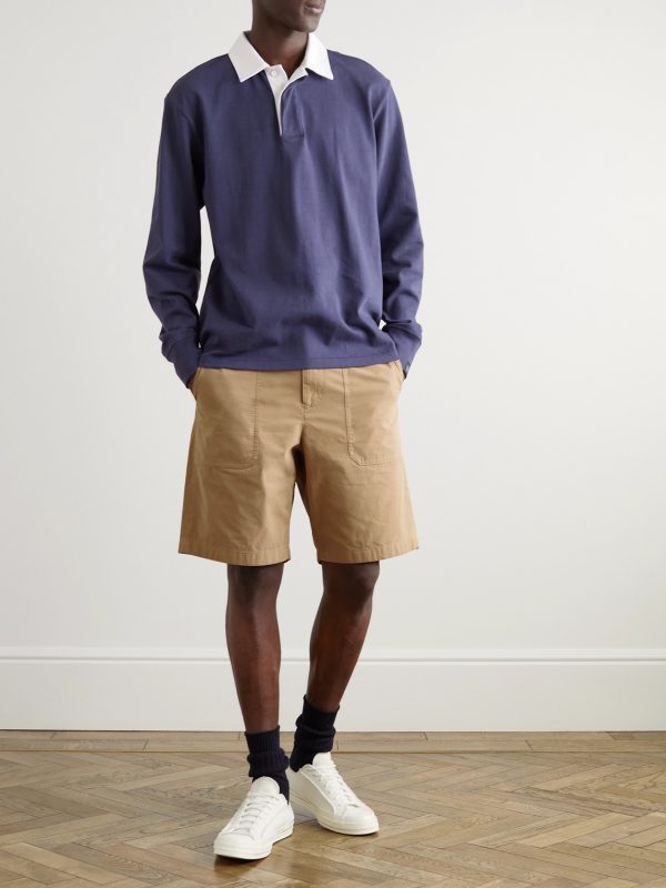 Cliffe Straight-Leg Peached-Cotton Shorts - OU Cliffe Straight-Leg Peached-Cotton Shorts - OU