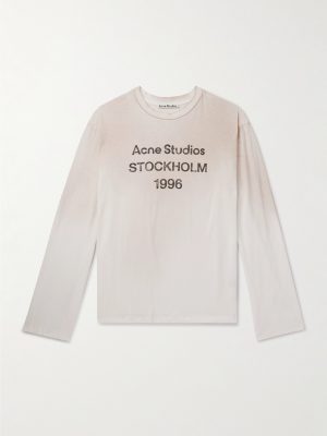 Edden U 1996 Logo-Print Distressed Cotton and Hemp-Blend T-Shirt Edden U 1996 Logo-Print Distressed Cotton and Hemp-Blend T-Shirt