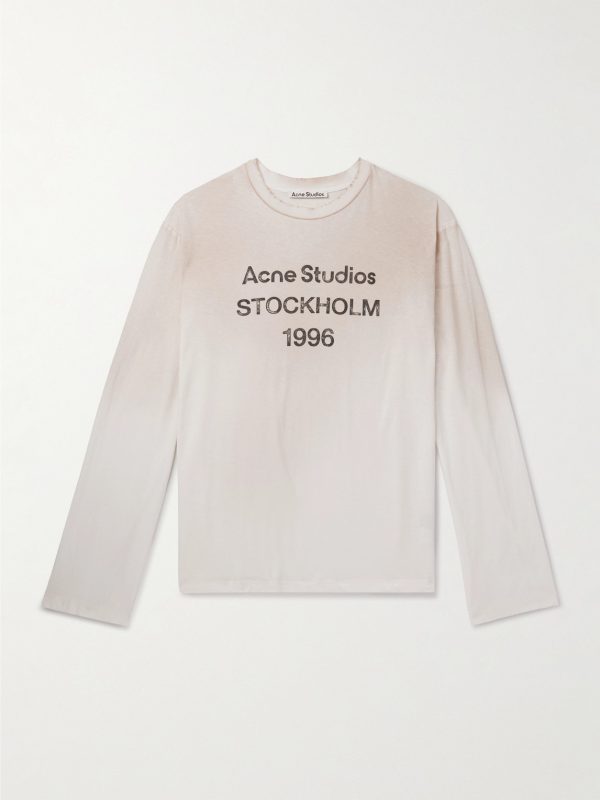 Edden U 1996 Logo-Print Distressed Cotton and Hemp-Blend T-Shirt Edden U 1996 Logo-Print Distressed Cotton and Hemp-Blend T-Shirt
