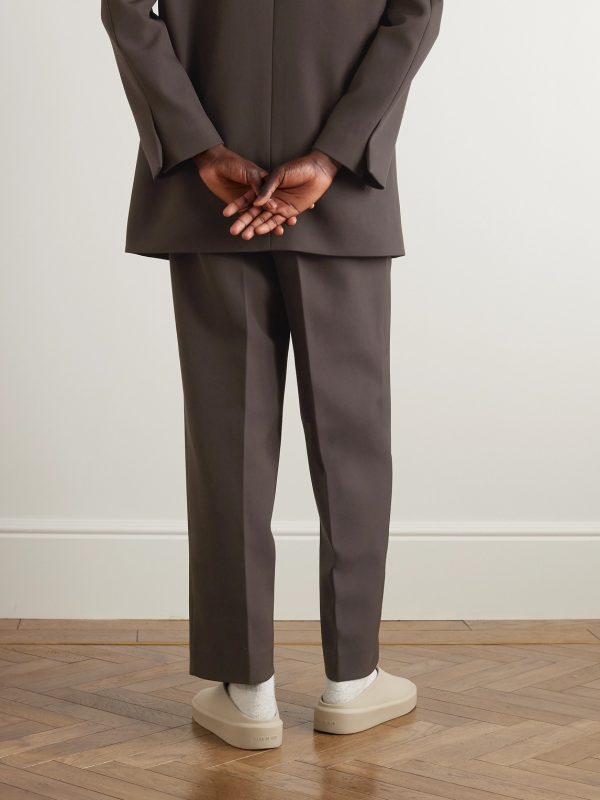 Eternal Straight-Leg Virgin Wool and Cotton-Blend Twill Trousers - BK Eternal Straight-Leg Virgin Wool and Cotton-Blend Twill Trousers - BK