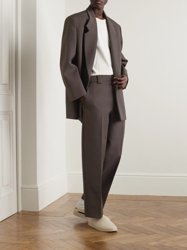 Eternal Straight-Leg Virgin Wool and Cotton-Blend Twill Trousers - OU Eternal Straight-Leg Virgin Wool and Cotton-Blend Twill Trousers - OU