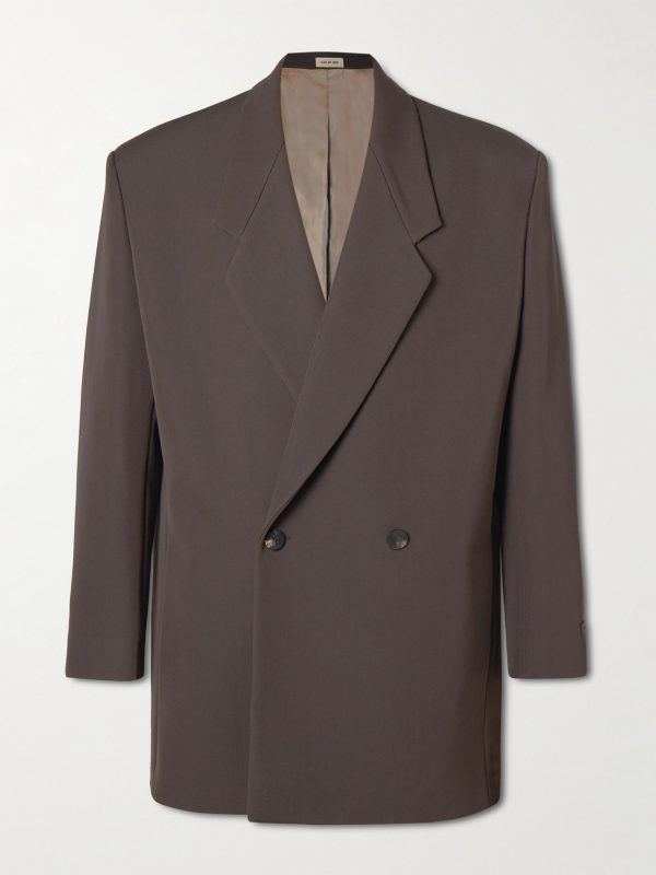 Eternal California Double-Breasted Virgin Wool and Cotton-Blend Twill Blazer Eternal California Double-Breasted Virgin Wool and Cotton-Blend Twill Blazer