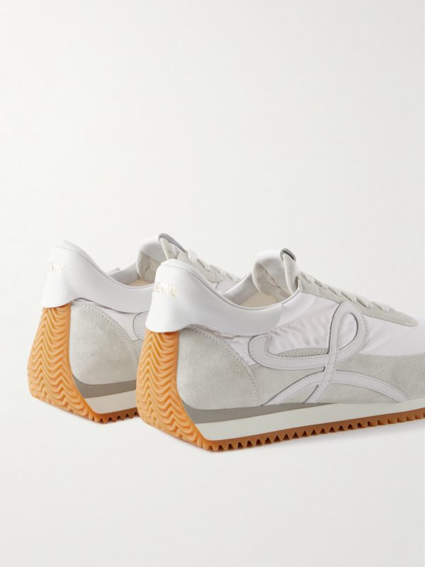 Flow Runner Leather-Trimmed Suede and Nylon Sneakers - BK Flow Runner Leather-Trimmed Suede and Nylon Sneakers - BK
