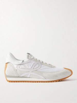 Flow Runner Leather-Trimmed Suede and Nylon Sneakers