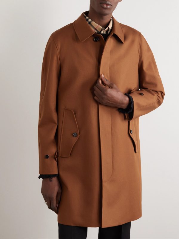 Clapham Logo-Embroidered Cotton-Gabardine Coat - FR Clapham Logo-Embroidered Cotton-Gabardine Coat - FR