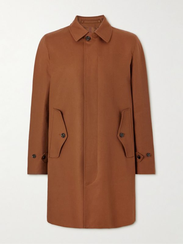Clapham Logo-Embroidered Cotton-Gabardine Coat Clapham Logo-Embroidered Cotton-Gabardine Coat