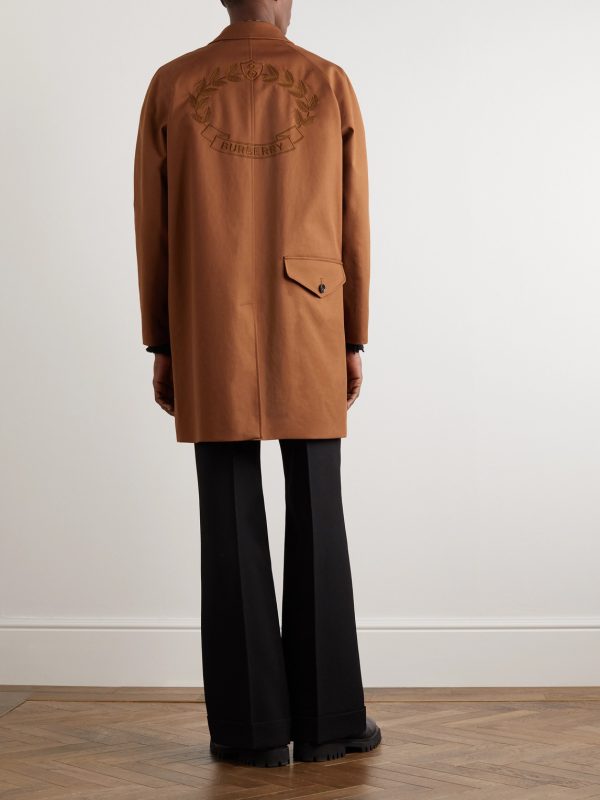 Clapham Logo-Embroidered Cotton-Gabardine Coat - OU Clapham Logo-Embroidered Cotton-Gabardine Coat - OU