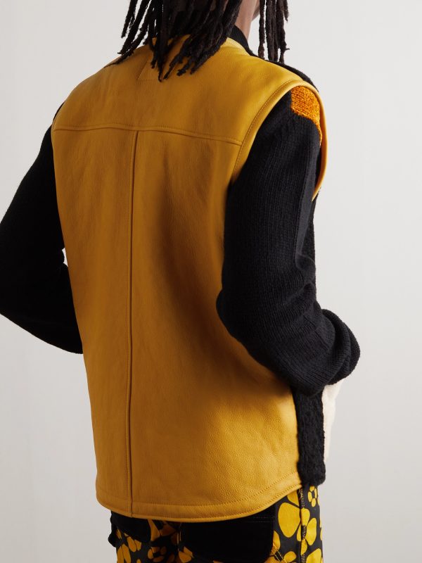 + Carhartt WIP Logo-Detailed Colour-Block Shearling Gilet - BK + Carhartt WIP Logo-Detailed Colour-Block Shearling Gilet - BK