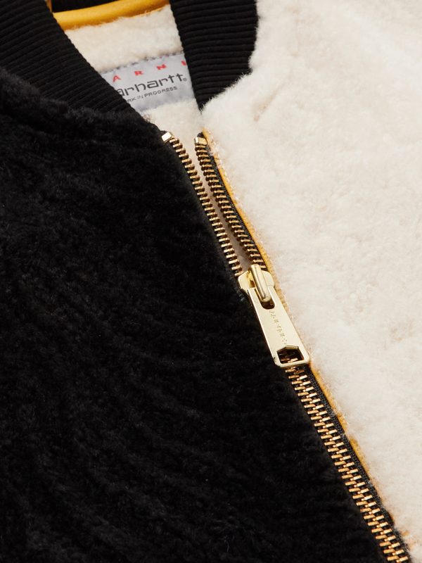 + Carhartt WIP Logo-Detailed Colour-Block Shearling Gilet - CU + Carhartt WIP Logo-Detailed Colour-Block Shearling Gilet - CU