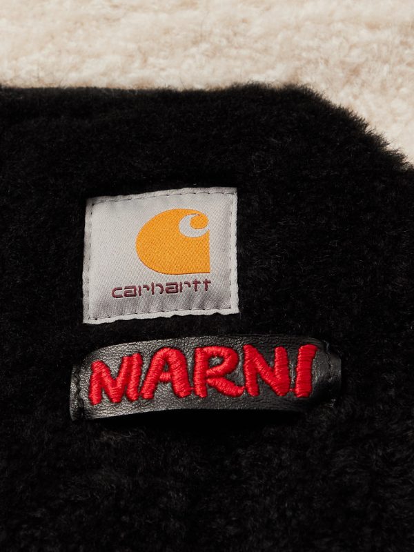 + Carhartt WIP Logo-Detailed Colour-Block Shearling Gilet - E1 + Carhartt WIP Logo-Detailed Colour-Block Shearling Gilet - E1