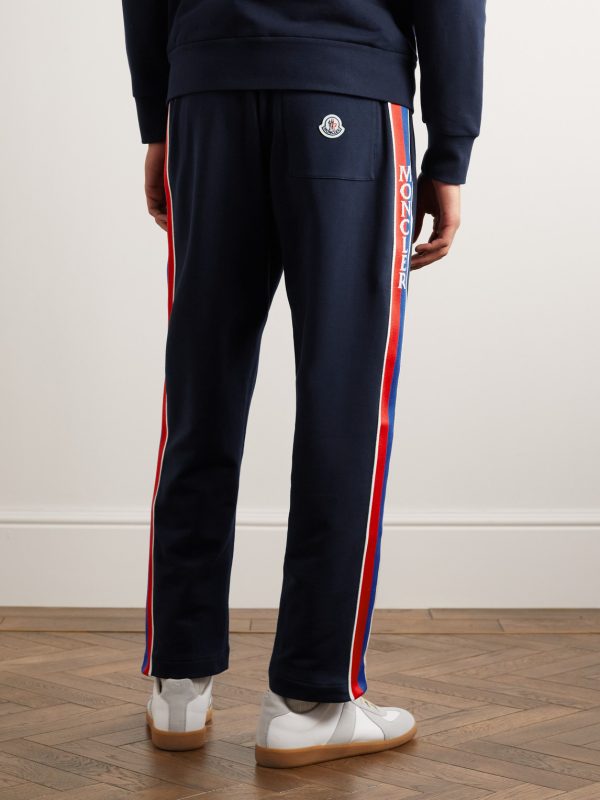 Tapered Webbing-Trimmed Stretch-Cotton Jersey Sweatpants - BK Tapered Webbing-Trimmed Stretch-Cotton Jersey Sweatpants - BK