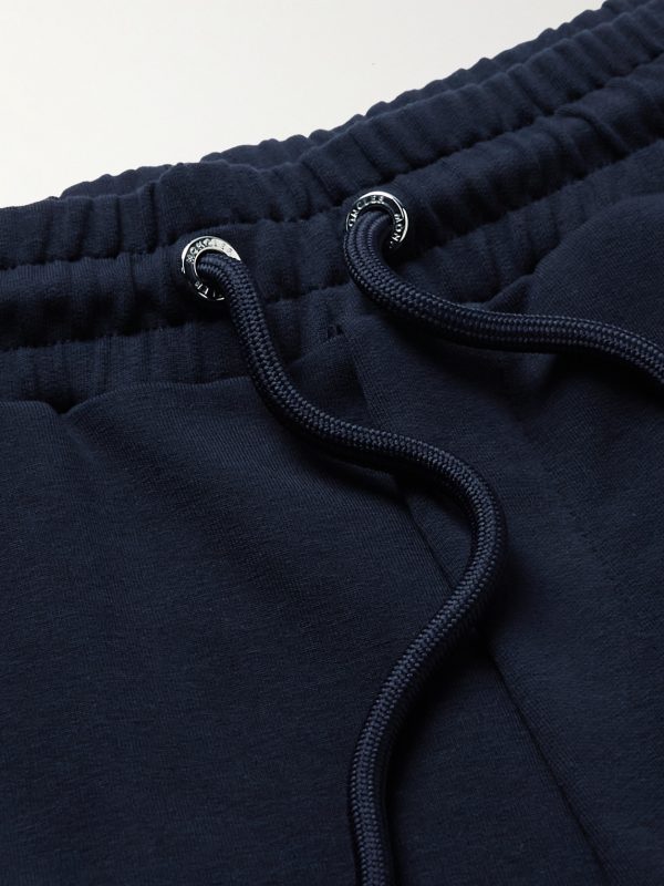 Tapered Webbing-Trimmed Stretch-Cotton Jersey Sweatpants - E1 Tapered Webbing-Trimmed Stretch-Cotton Jersey Sweatpants - E1