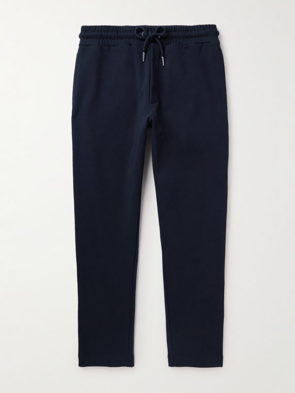 Tapered Webbing-Trimmed Stretch-Cotton Jersey Sweatpants Tapered Webbing-Trimmed Stretch-Cotton Jersey Sweatpants