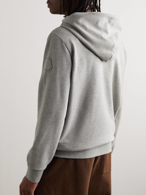 Logo-Embroidered Cotton-Jersey Hoodie - BK Logo-Embroidered Cotton-Jersey Hoodie - BK