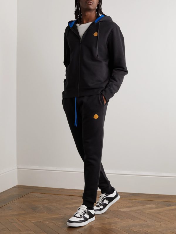 Logo-Appliquéd Cotton-Jersey Zip-Up Hoodie - OU