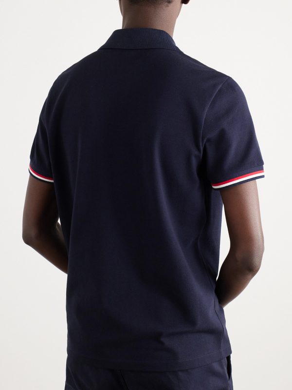 Logo-Appliquéd Striped Cotton-Piqué Polo Shirt - BK Logo-Appliquéd Striped Cotton-Piqué Polo Shirt - BK